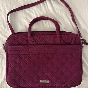 Vera Bradley Quilted Laptop Bag in Deep Plum, Magenta, Purple
